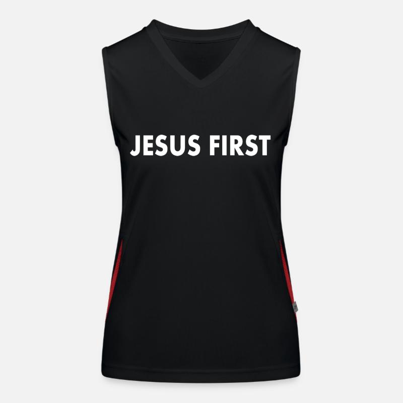Jesus first Women's Functional Contrast Tank Top
