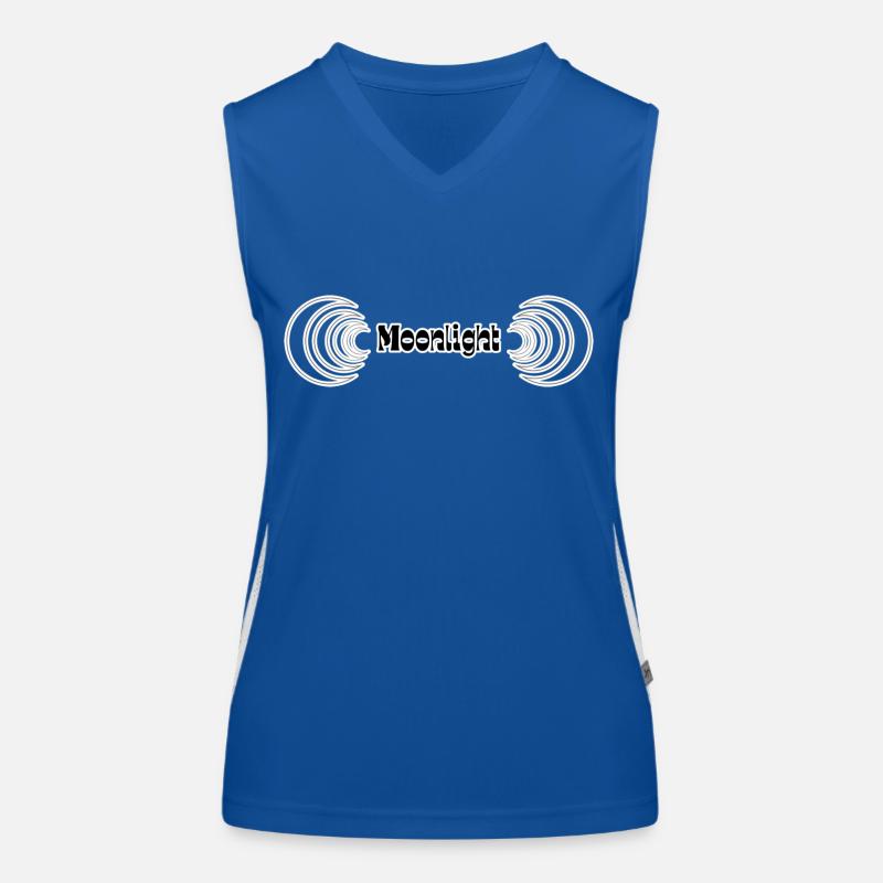 Moonlight lettering with crescent moon Women's Functional Contrast Tank Top