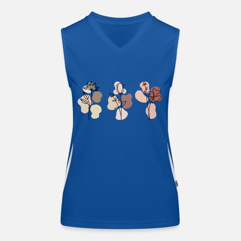 Schwarze Blüten Funktionelles Kontrast-Tank Top für Frauen