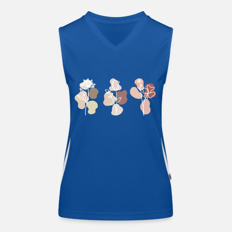 Weiße Blüten Funktionelles Kontrast-Tank Top für Frauen