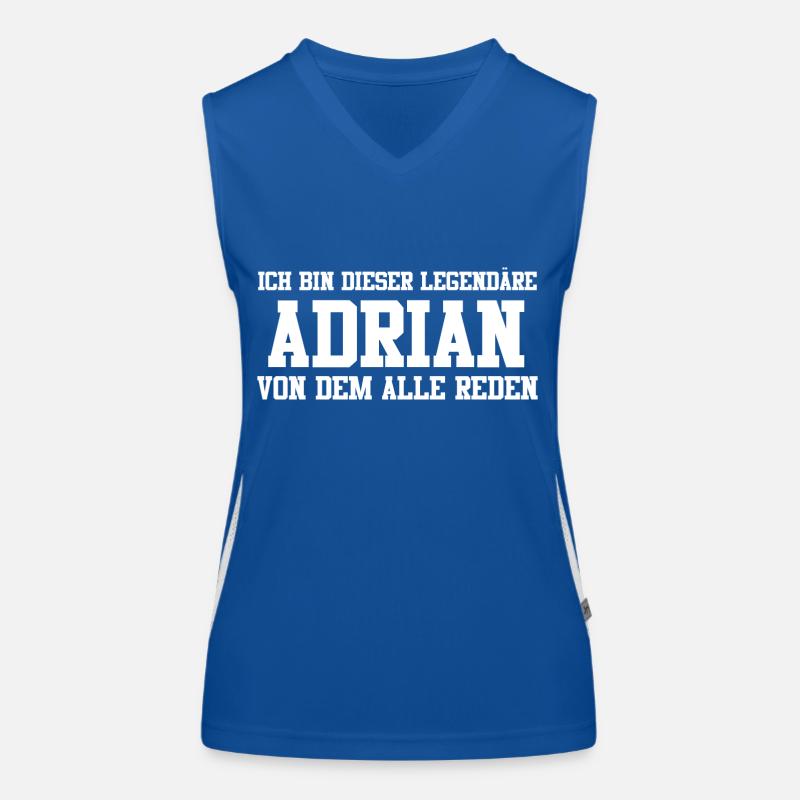 Adrian Name Design Funktionelles Kontrast-Tank Top für Frauen