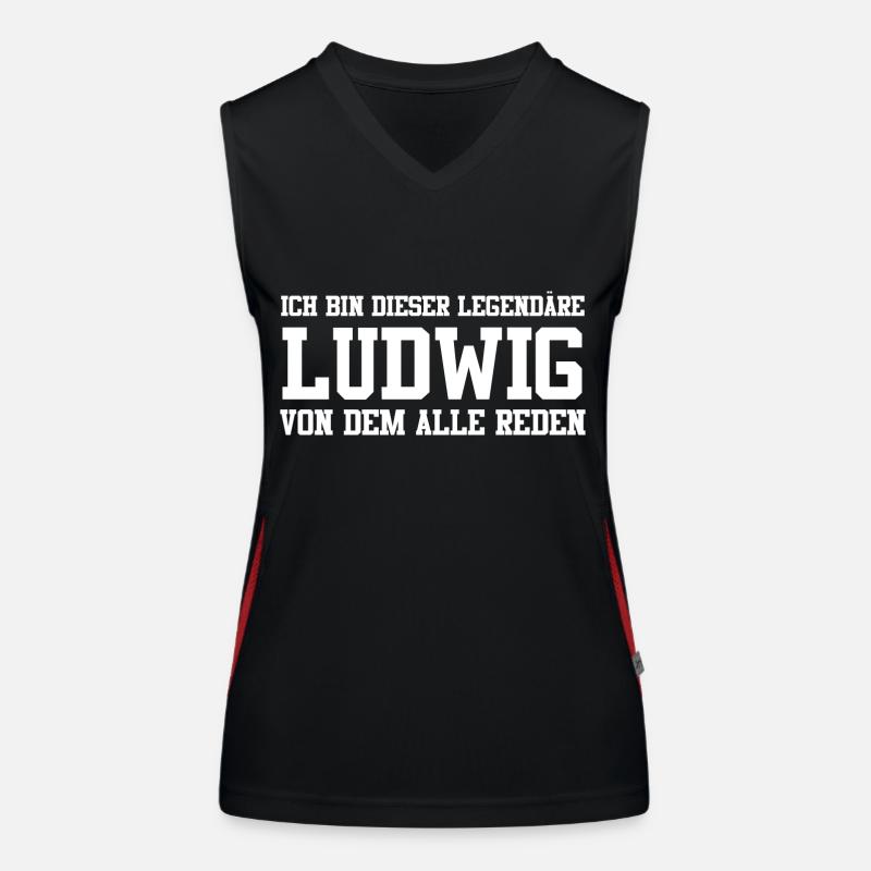 Ludwig Name Design Funktionelles Kontrast-Tank Top für Frauen
