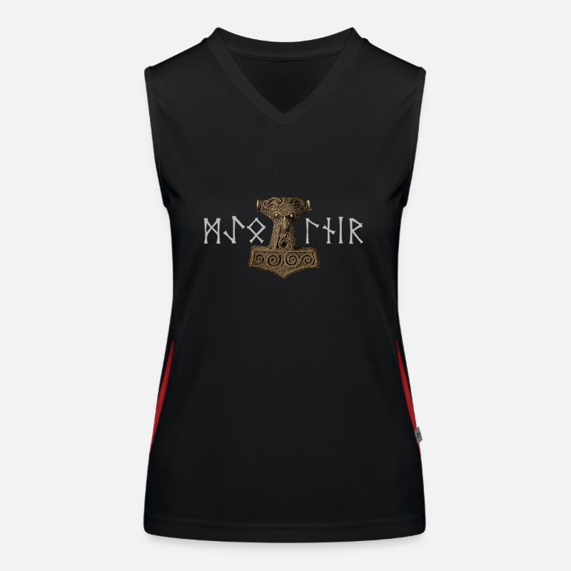 Mjölnir Älterer Futhark Funktionelles Kontrast-Tank Top für Frauen