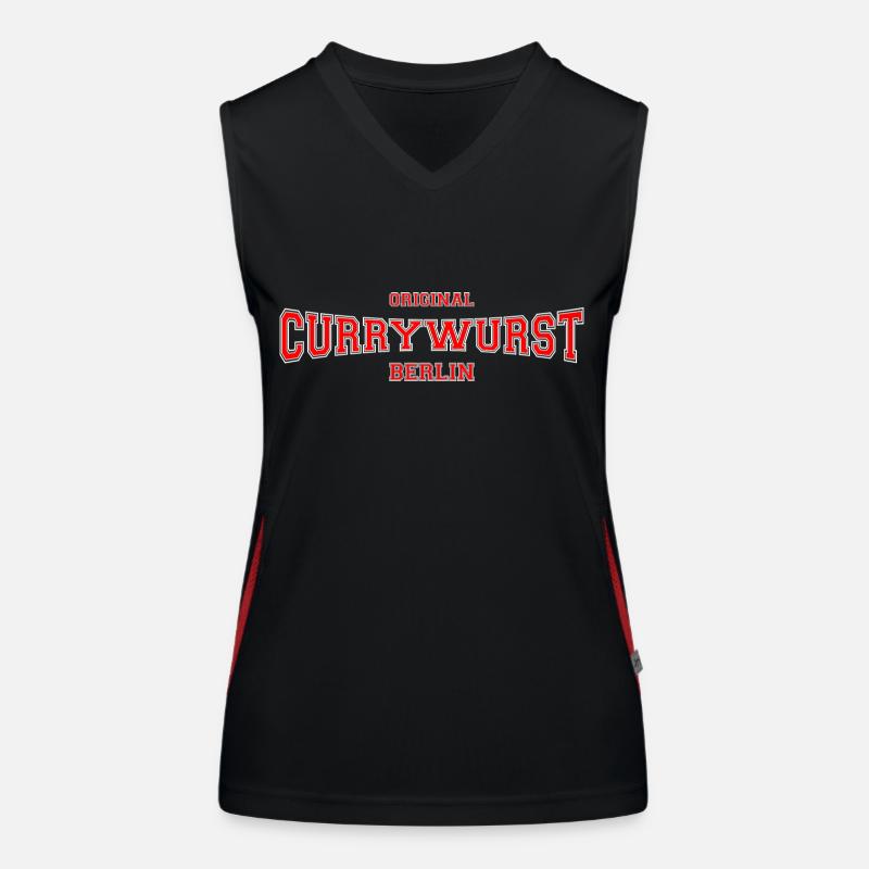 Original Currywurst Berlin Funktionelles Kontrast-Tank Top für Frauen