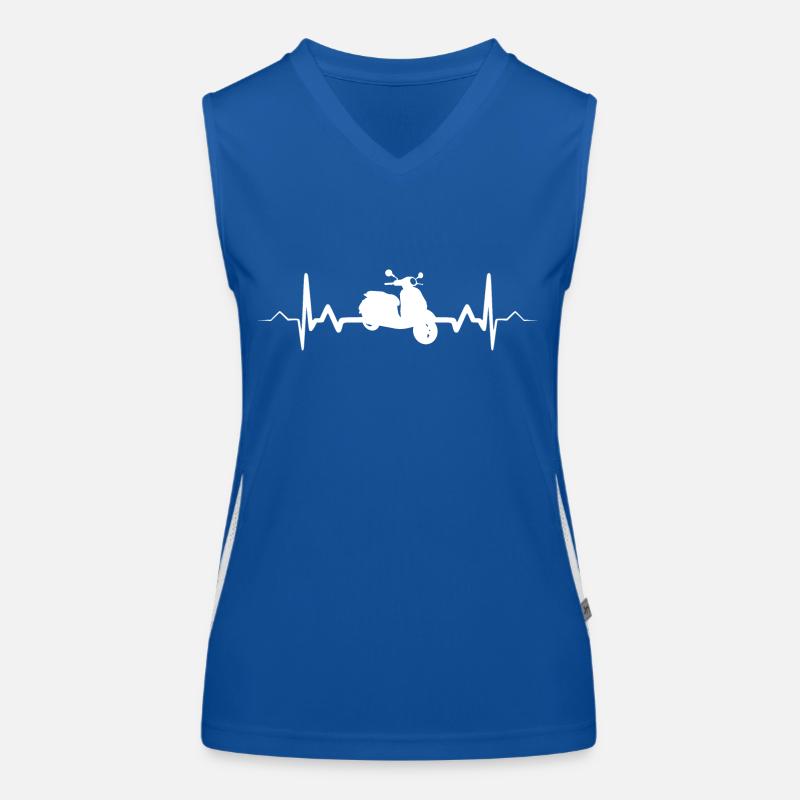 Motorroller Roller Herzschlag Moped Funktionelles Kontrast-Tank Top für Frauen