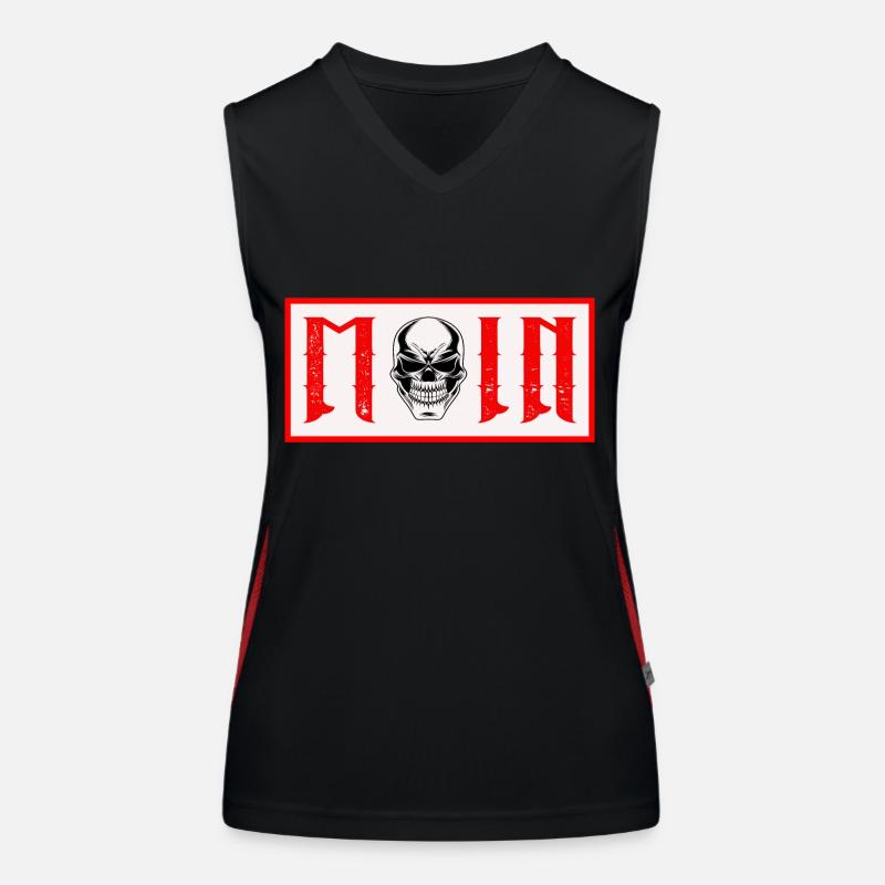Moin mit Skull Funktionelles Kontrast-Tank Top für Frauen