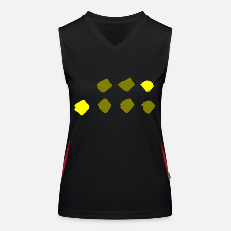 Plaid Pattern - Dots Pattern Women's Functional Contrast Tank Top