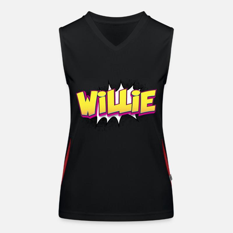 Willie Benutzerdefinierter Name Comic-Stil Pop-Art, Funktionelles Kontrast-Tank Top für Frauen
