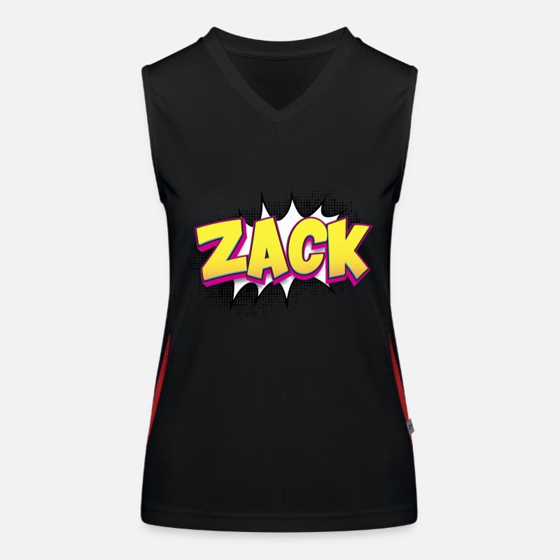 Zack Benutzerdefinierter Name Comic-Buch-Stil Pop-Art, Zack Funktionelles Kontrast-Tank Top für Frauen