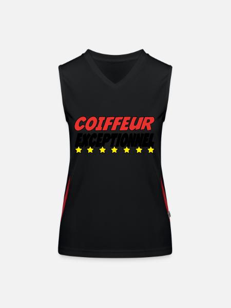 COIFFEUR exceptionnel - Débardeur respirant contrasté Femme - noir/rouge - Devant