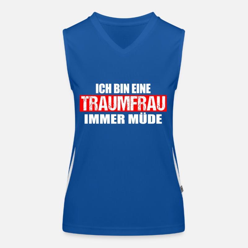 Ich bin eine Traumfrau, immer müde Funktionelles Kontrast-Tank Top für Frauen
