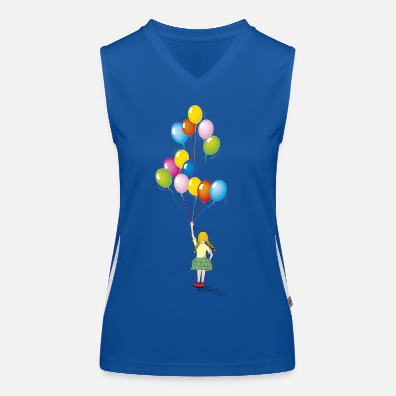 kleines Mädchen Luftballons Funktionelles Kontrast-Tank Top für Frauen