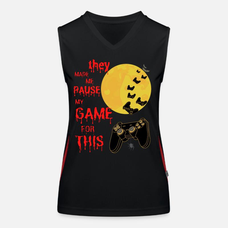 conception de joueurs d’Halloween. Maillot de nerd du jeu Débardeur respirant contrasté Femme