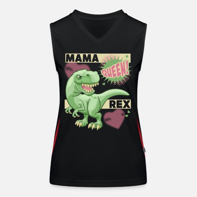 Mama-Dinosaurier, Mama-Dino, lustiger Spruch Funktionelles Kontrast-Tank Top für Frauen