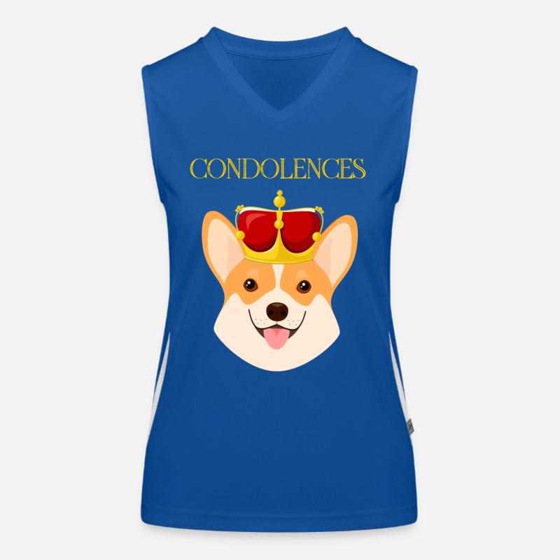 Corgi dog with crown Women's Functional Contrast Tank Top