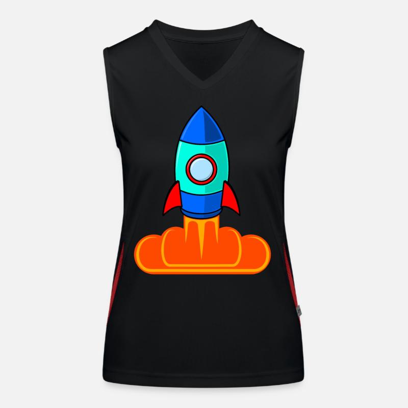 Space Rocket Rocket Launch Kids Women's Functional Contrast Tank Top