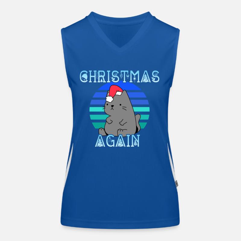 Noël à nouveau Chat de Noël Débardeur respirant contrasté Femme