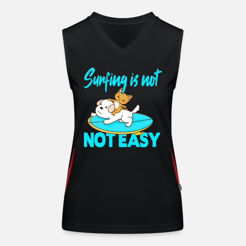 Surfing is not not easy Funktionelles Kontrast-Tank Top für Frauen