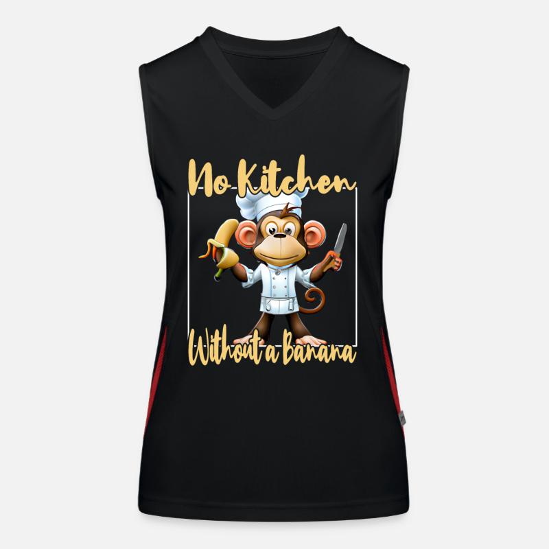 Kitchen Monkey Banana Vibes Women's Functional Contrast Tank Top