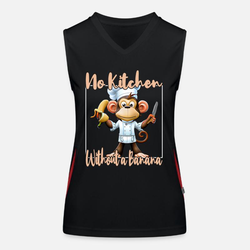 Kitchen Monkey Banana Vibes Women's Functional Contrast Tank Top