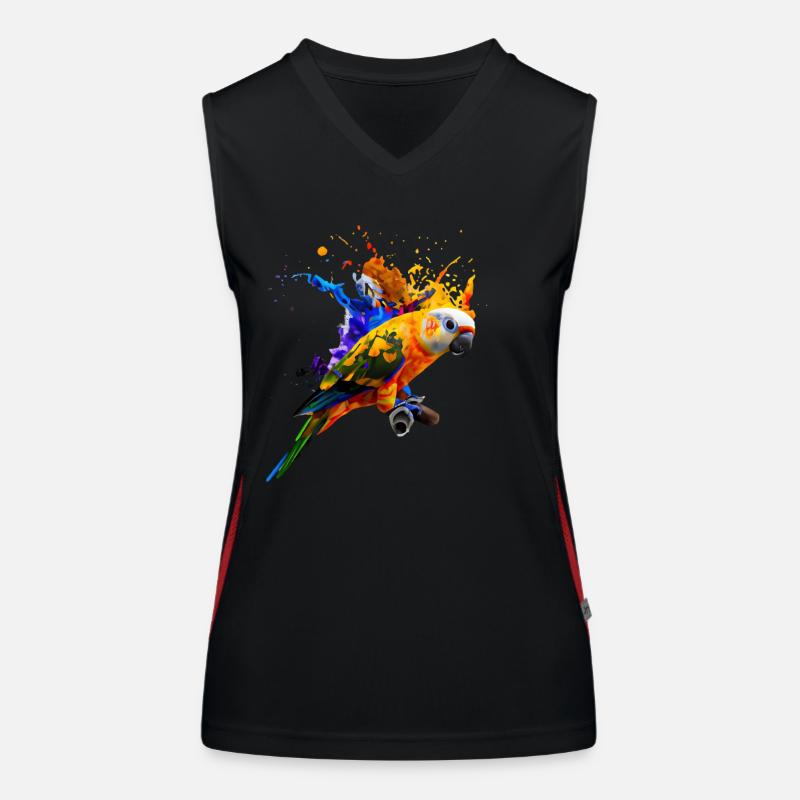 Parrot - Color explosion Women's Functional Contrast Tank Top