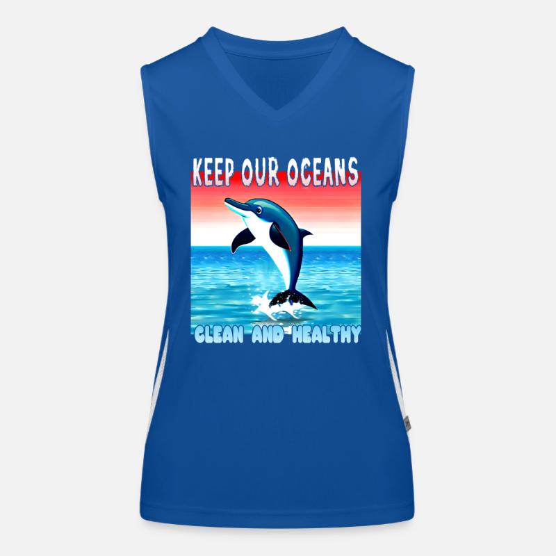 Delfin Umweltschutz ist wichtig Funktionelles Kontrast-Tank Top für Frauen