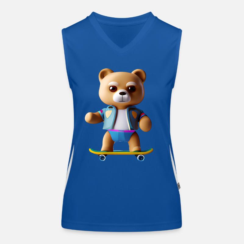Cool bear on skateboard - Casual style Women's Functional Contrast Tank Top