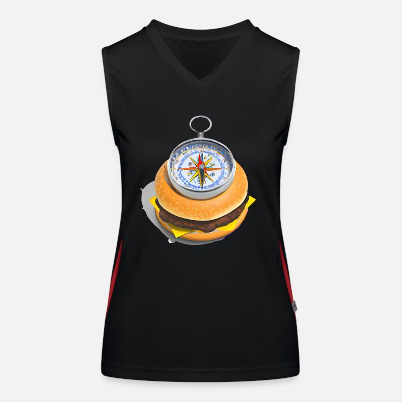 Cheeseburger Compass Women's Functional Contrast Tank Top
