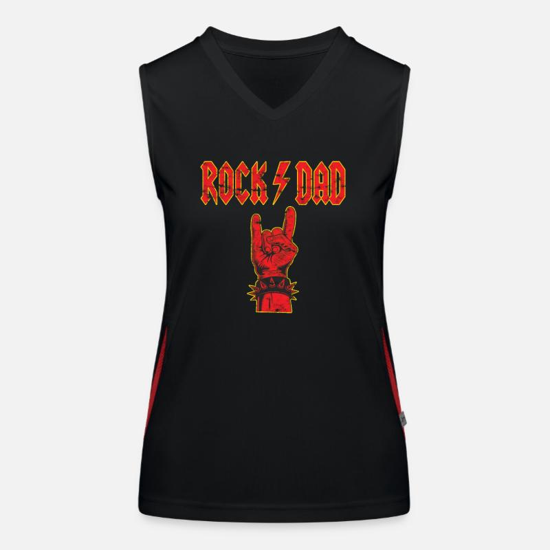 Father's Day Rockdad Devil's Salute Women's Functional Contrast Tank Top