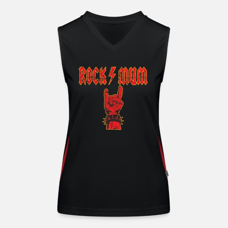 Muttertag Rockmum Teufelsgruß Funktionelles Kontrast-Tank Top für Frauen