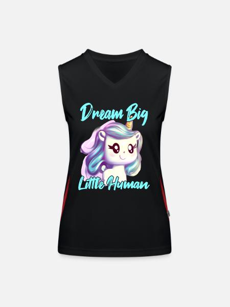 Licorne Bébé Rêve Big Little Humain - Débardeur respirant contrasté Femme - noir/rouge - Devant