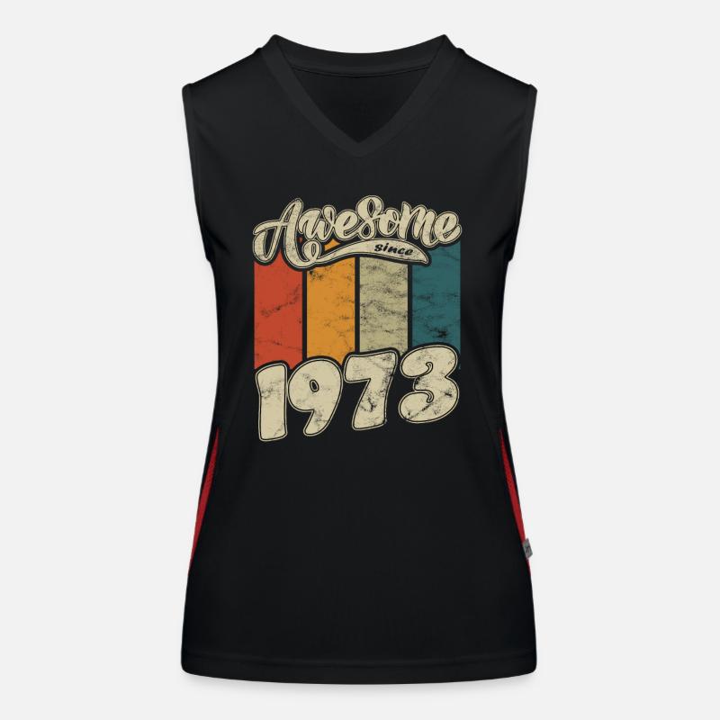 1973 Geburtstag Awesome since Retro Funktionelles Kontrast-Tank Top für Frauen