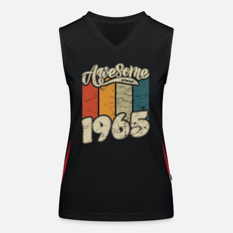 1965 Geburtstag Awesome since Retro Funktionelles Kontrast-Tank Top für Frauen