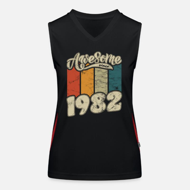 1982 Geburtstag Awesome since Retro Funktionelles Kontrast-Tank Top für Frauen
