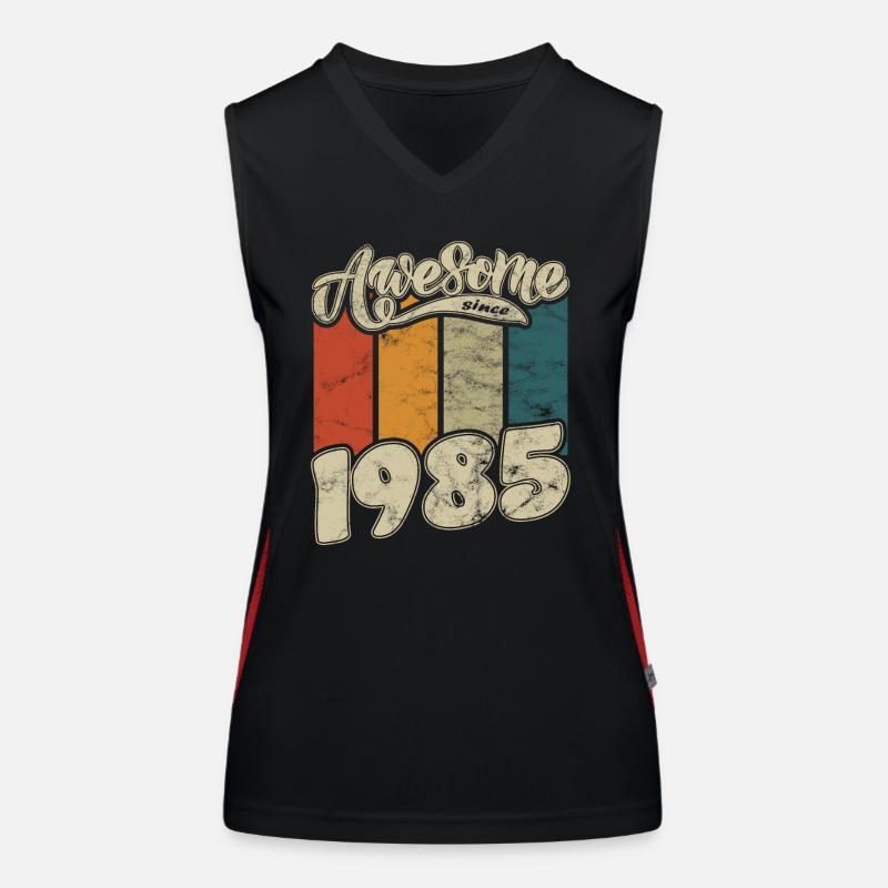 1985 Geburtstag Awesome since Retro Funktionelles Kontrast-Tank Top für Frauen