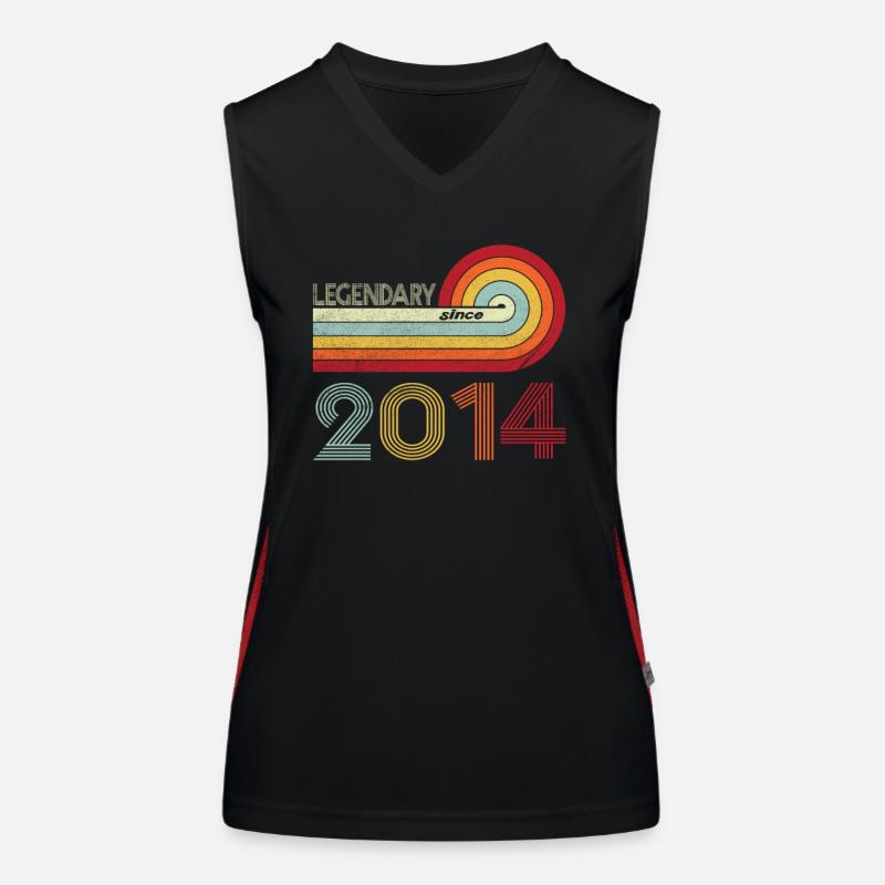 2014 Birthday Legendary since Vintage Rainbow Women's Functional Contrast Tank Top