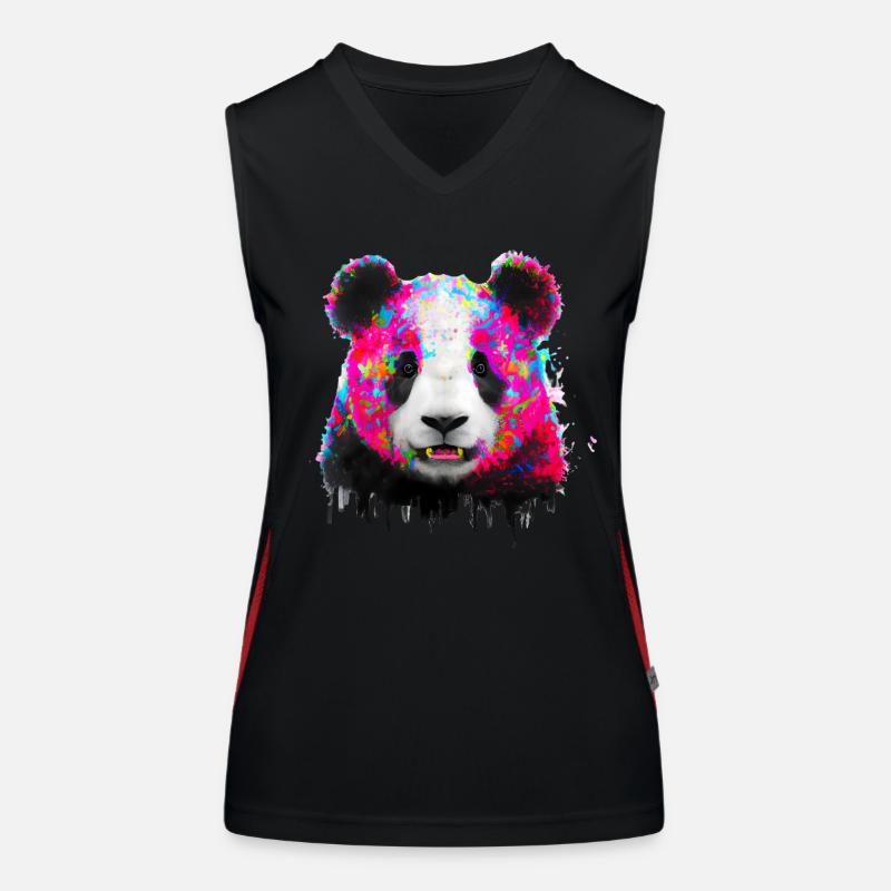 Explosion de couleur Panda Bear Débardeur respirant contrasté Femme