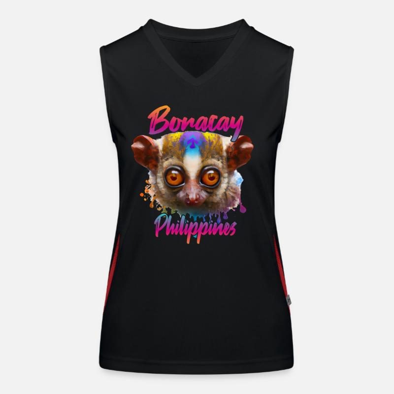 Tarsier sur Boracay, Philippines Débardeur respirant contrasté Femme