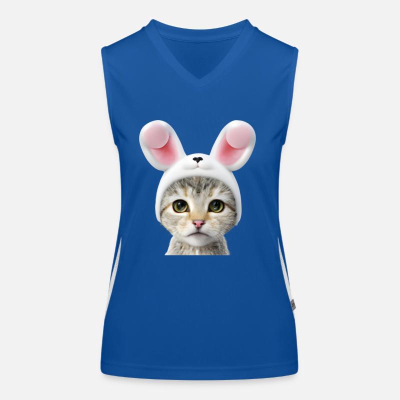 Chat avec oreilles de lapin Débardeur respirant contrasté Femme