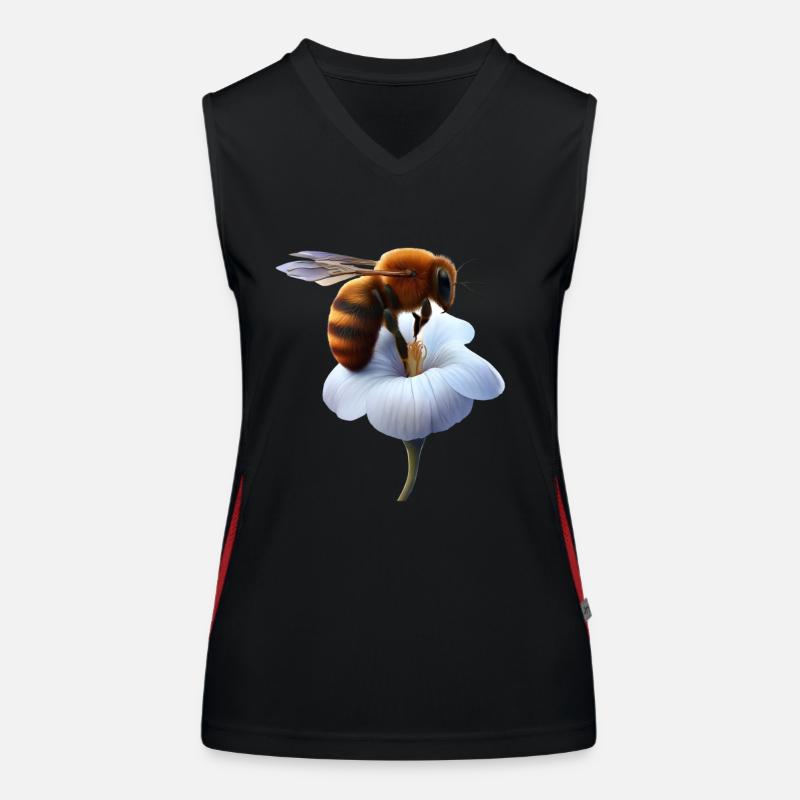 Bee on flower Women's Functional Contrast Tank Top