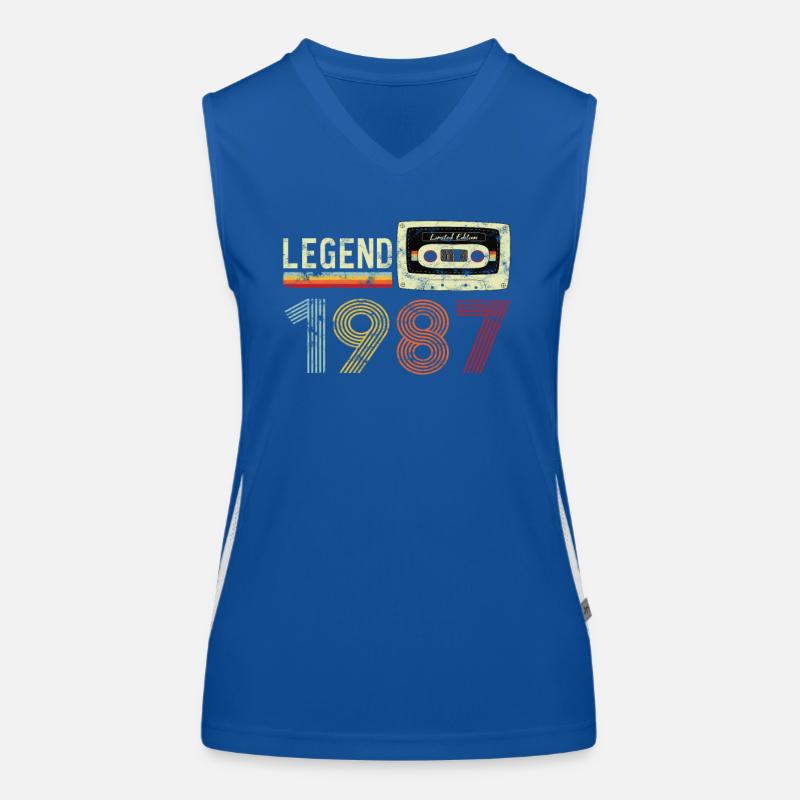 1987 Geburtstag Vintage Cassette Funktionelles Kontrast-Tank Top für Frauen