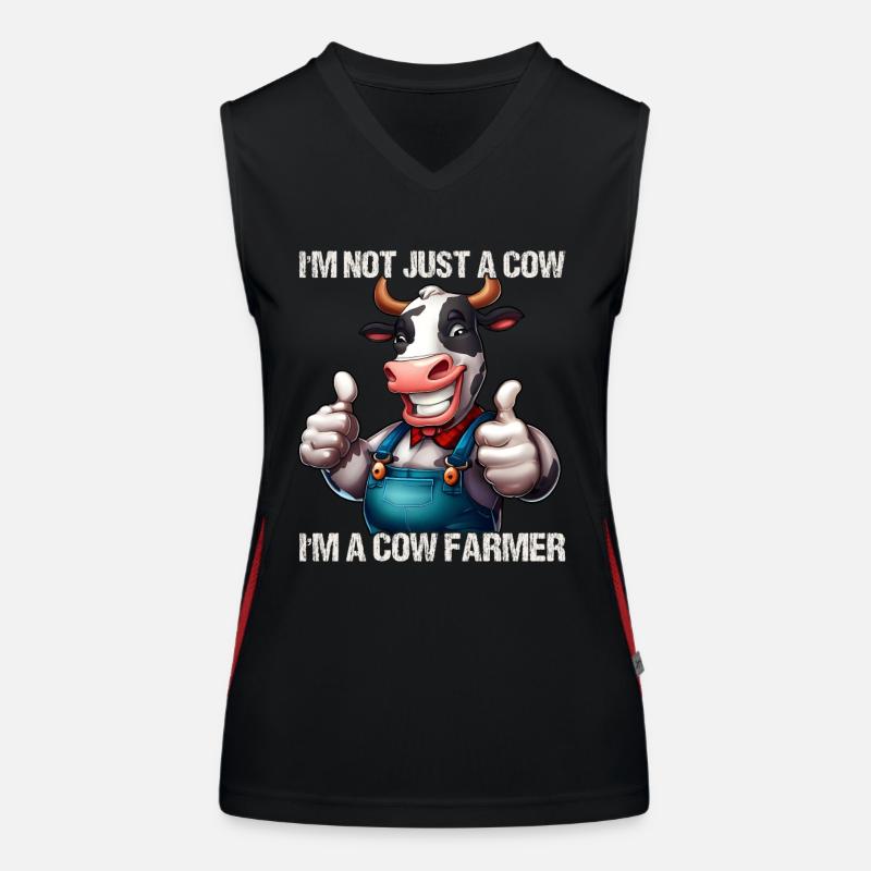Farmer Cow Women's Functional Contrast Tank Top