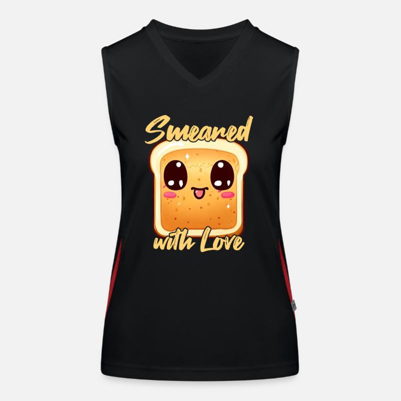 Kawaii Toast Smeared with Love Funktionelles Kontrast-Tank Top für Frauen