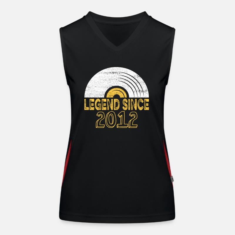 2012 Geburtstag Vinyl Legend since Funktionelles Kontrast-Tank Top für Frauen