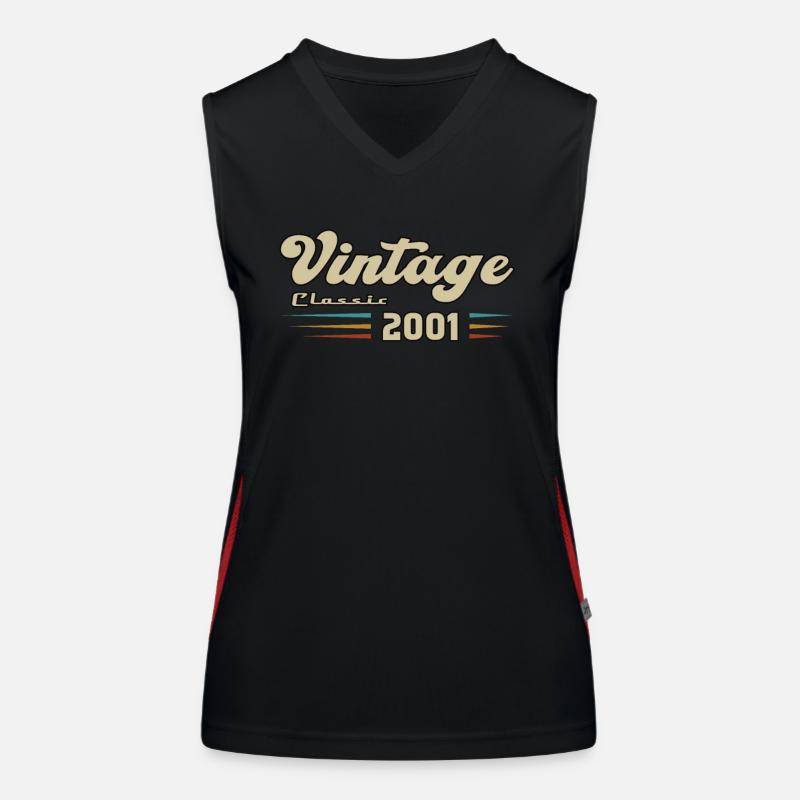 2001 Birthday Vintage Classic Women's Functional Contrast Tank Top