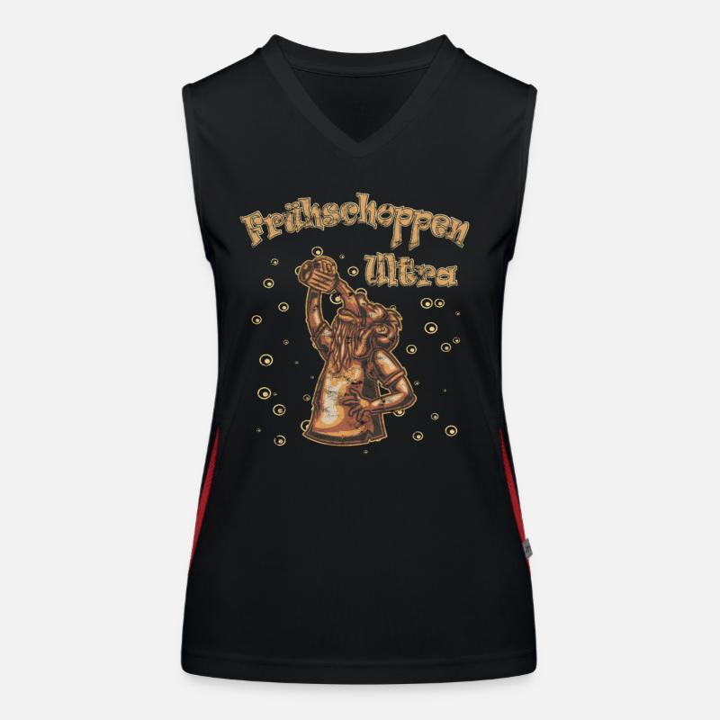 Frühschoppen Ultra Man with Beer brown Funktionelles Kontrast-Tank Top für Frauen