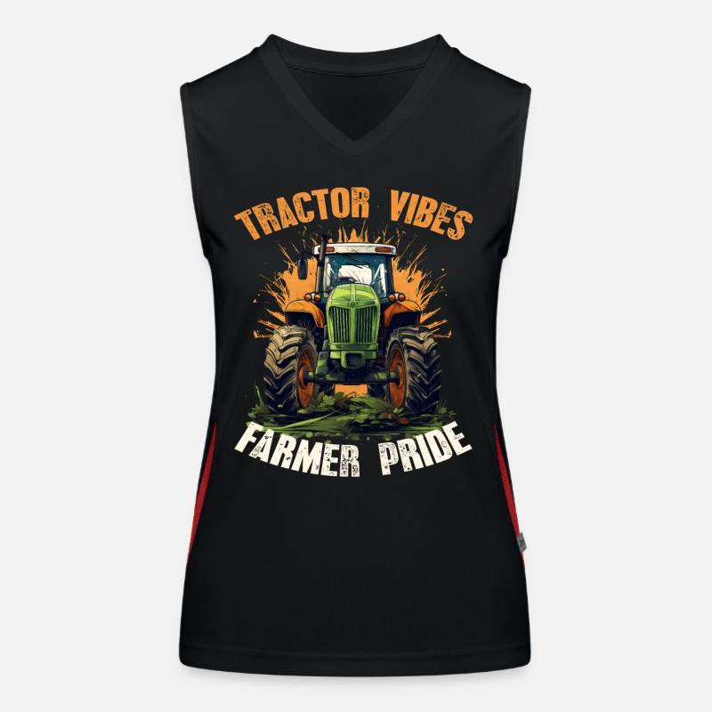 Tractor Vibes Farmer Pride Traktor Landwirtschaft Funktionelles Kontrast-Tank Top für Frauen