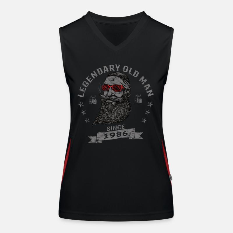 1986 Geburtstag Legendary Old Man Funktionelles Kontrast-Tank Top für Frauen