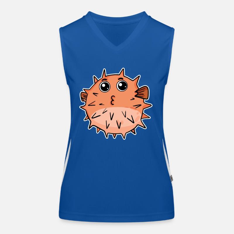 Pufferfish fish Women's Functional Contrast Tank Top