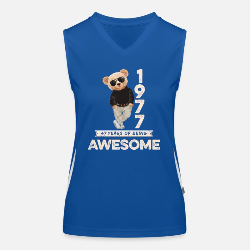 1977 Geburtstag Teddy Bär Being Awesome Orignal Funktionelles Kontrast-Tank Top für Frauen